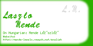 laszlo mende business card